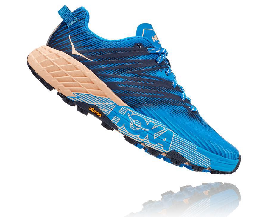 Hoka One One Womens Trail Shoes - Speedgoat 4 - Blue - NRQX37548